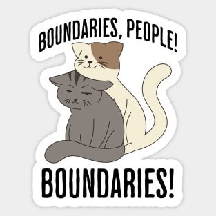 Boundaries, People! Boundaries! funny introvert sarcastic design Sticker